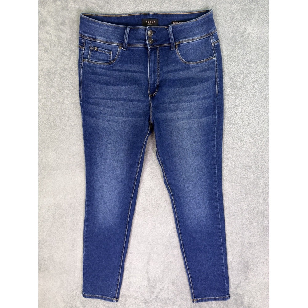 Curve Appeal‎ Jeans Womens 12/31 Blue Dark Wash Curve Creator High Rise Skinny
